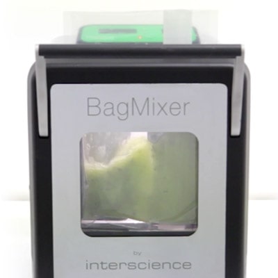 Homogenize with MiniMix lab blender