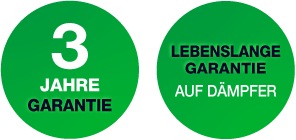 3 jahre garantie - Lebenslange garantie auf dämpfer