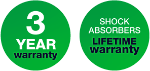 3 year warranty - Shock absorbers lifetime warranty