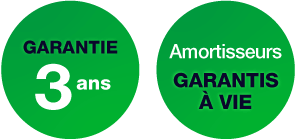 Garantie 3 ans - Garantie à vie amortisseurs