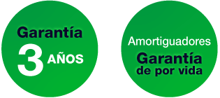 3 años de garantía - Garantía de por vida para amortiguadores