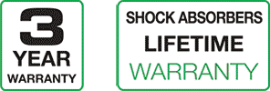 3 year warranty - Shock absorbers lifetime warranty