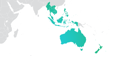  South east of Asia - commercial zone map