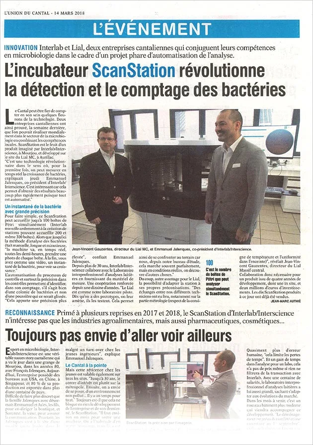 L'innovation en analyse microbiologique germe dans le Cantal