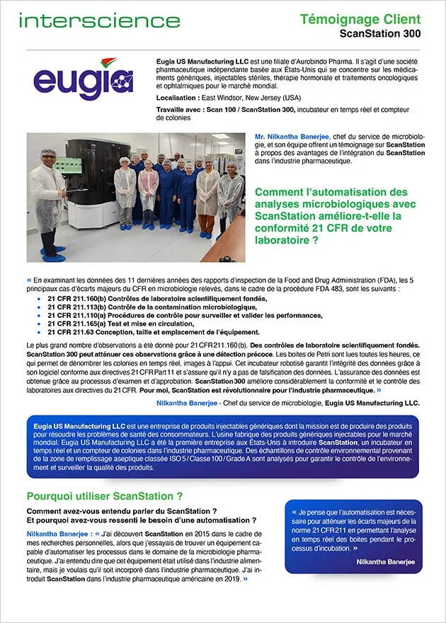 Comment l'automatisation des analyses microbiologiques avec le ScanStation améliore-t-elle la conformité 21 CFR de votre laboratoire ?