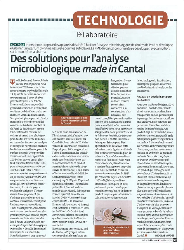 Des solutions pour l'analysemicrobiologique made in Cantal