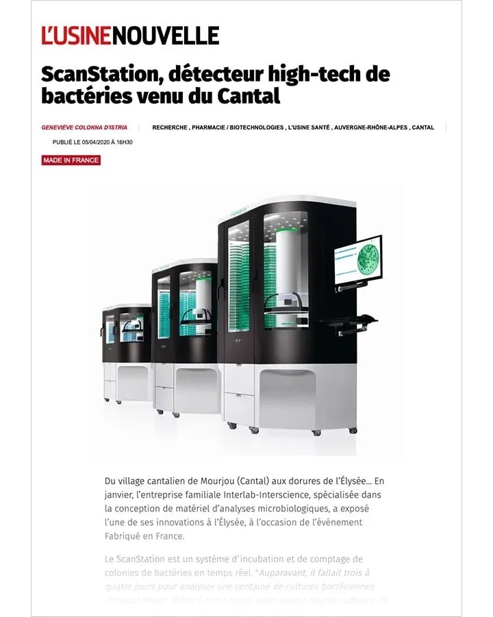 ScanStation, détecteur high-tech de bactéries venu du Cantal