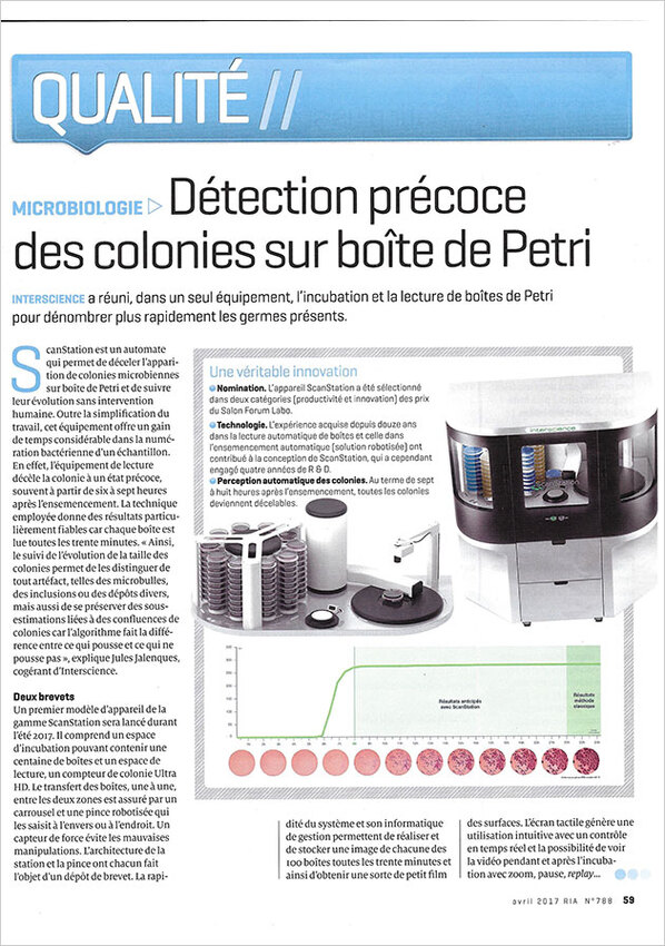 Détection précoce des colonies sur boîte de Petri