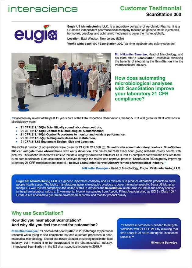 How does automating microbiological analyses with ScanStation improve your laboratory 21 CFR compliance?