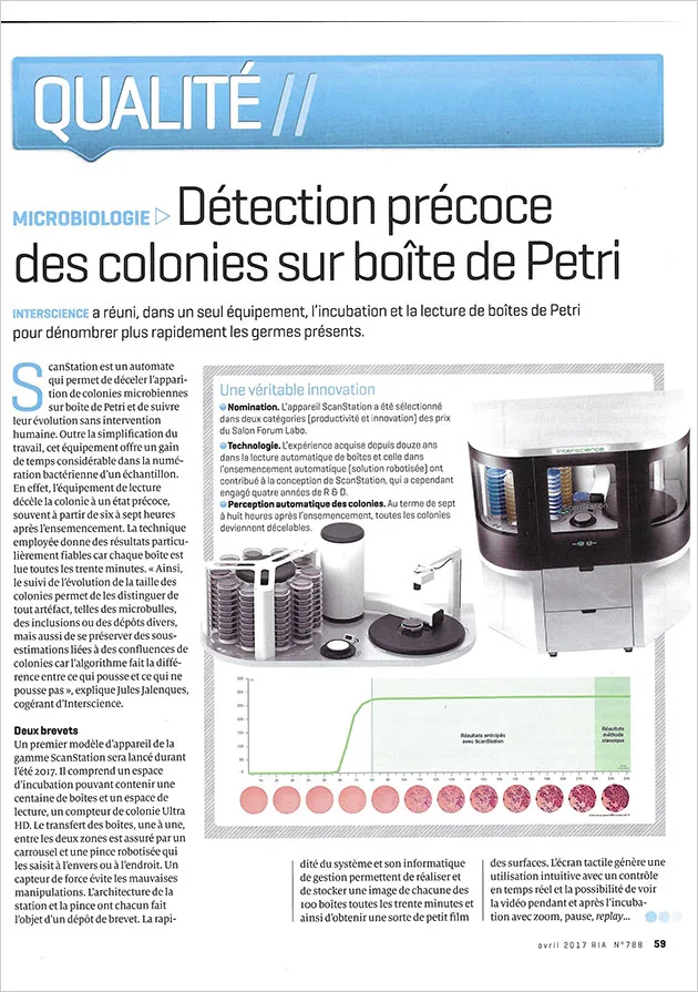 Détection précoce des colonies sur boîte de Petri