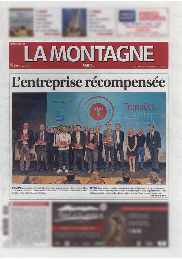 L'entreprise récompensée