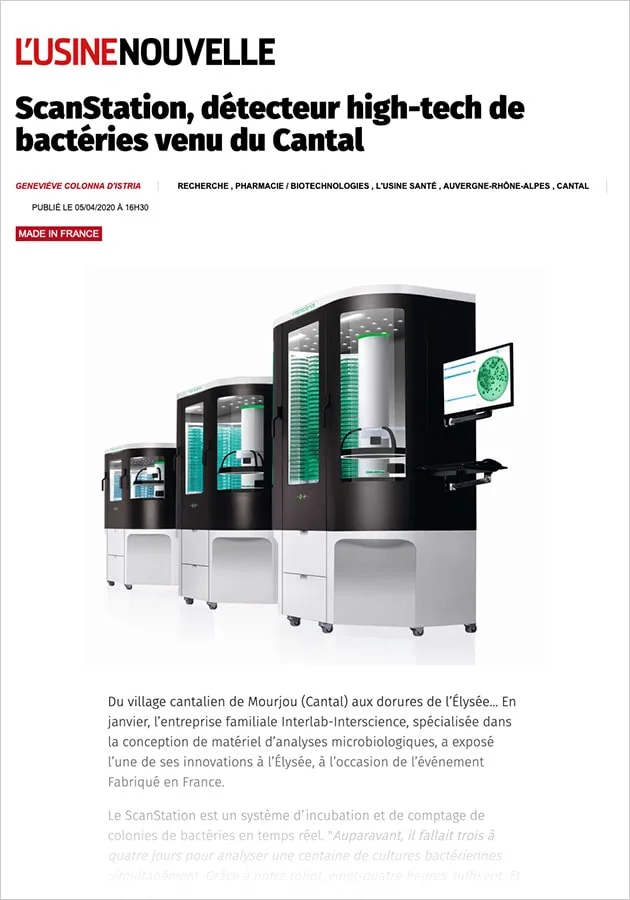 ScanStation, détecteur high-tech de bactéries venu du Cantal